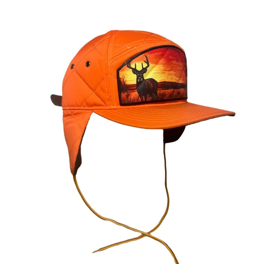 Deer Hunter Quilted 7 Panel Earflap Hat