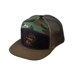 Elkfish Leather Patch 7 Panel Trucker hat