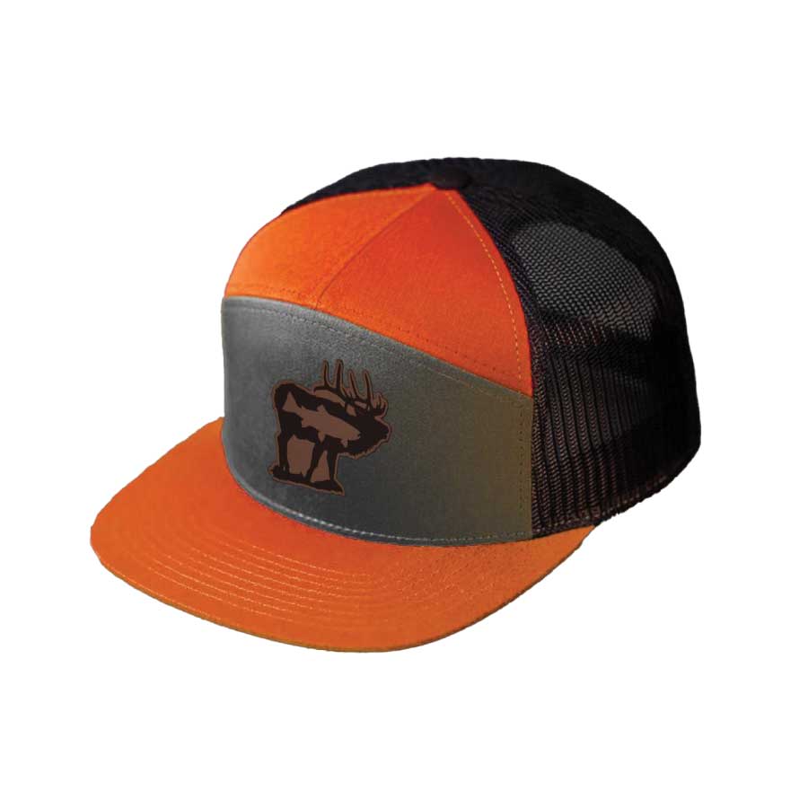 Elkfish Leather Patch 7 Panel Trucker hat