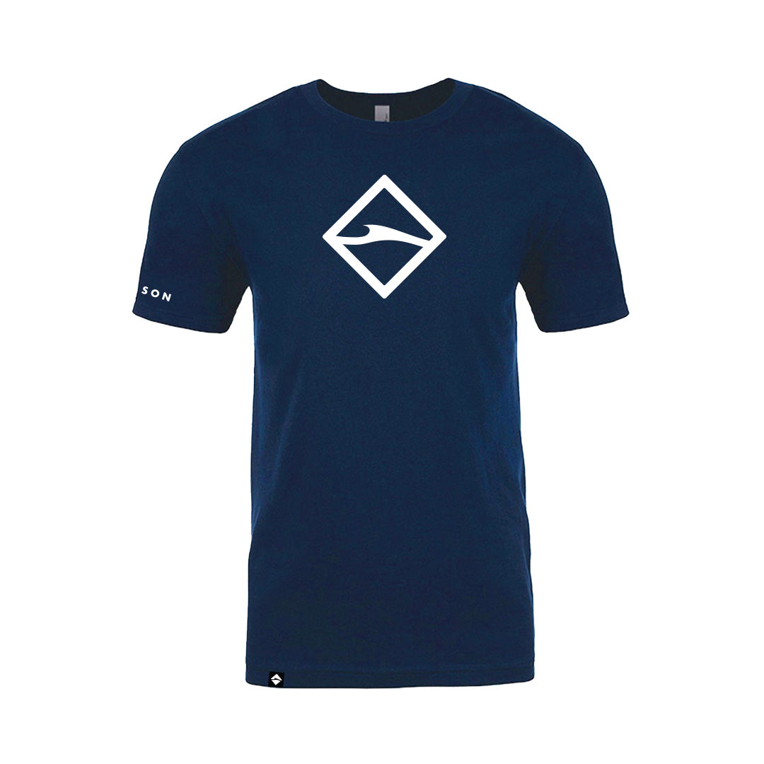 Diamond Logo T-Shirt - Heathered Navy by LAMSON