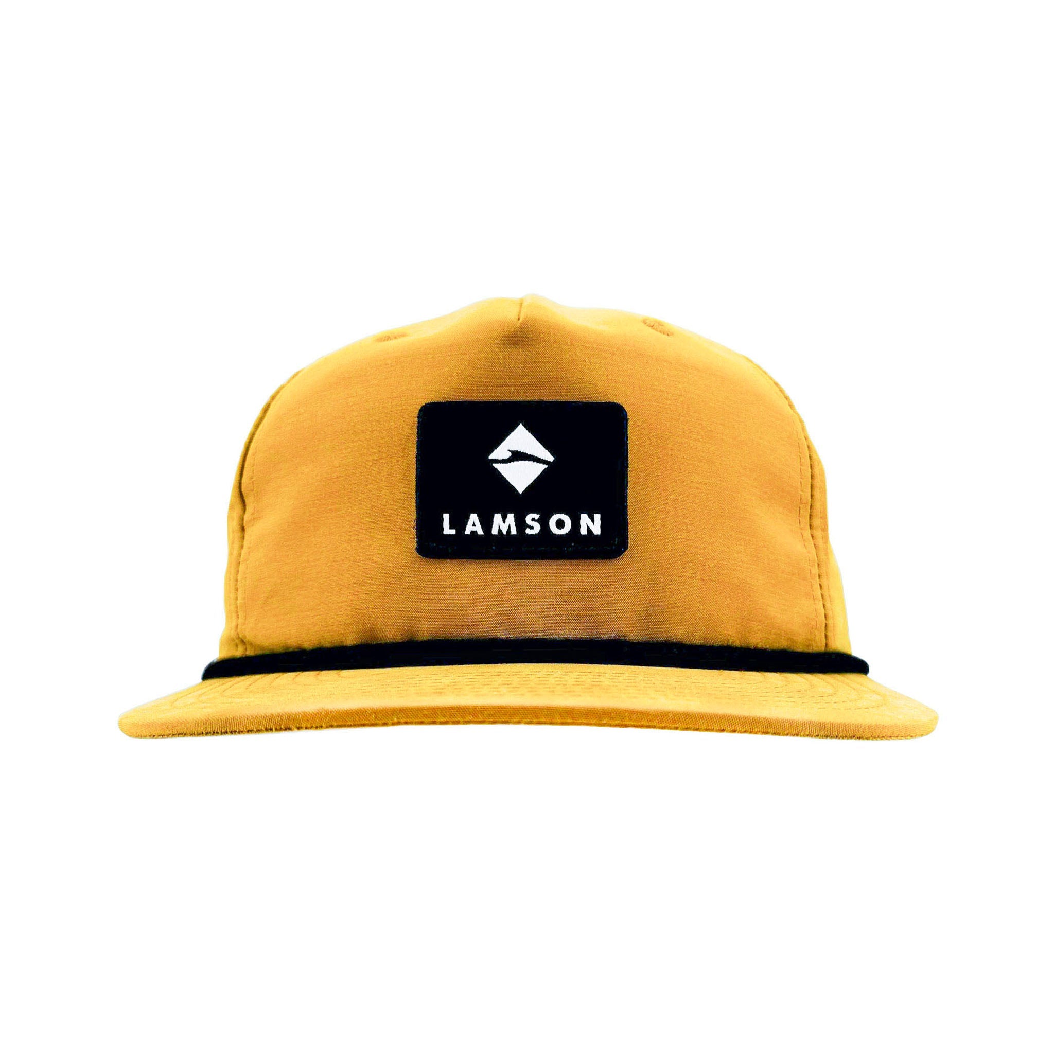 Flat Bill Rope Cap - Tan With Black Rope by LAMSON