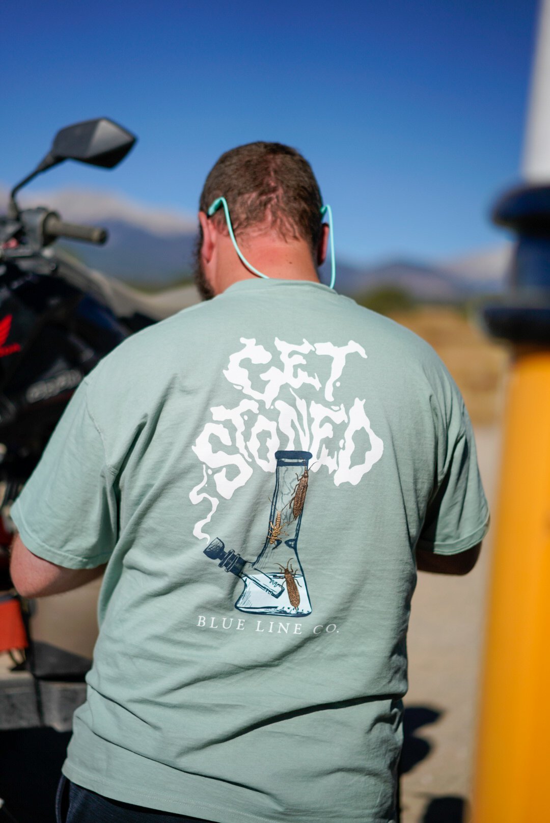 Get Stoned Shirt Bay Green/
Navy Blue by BlueLineCo.