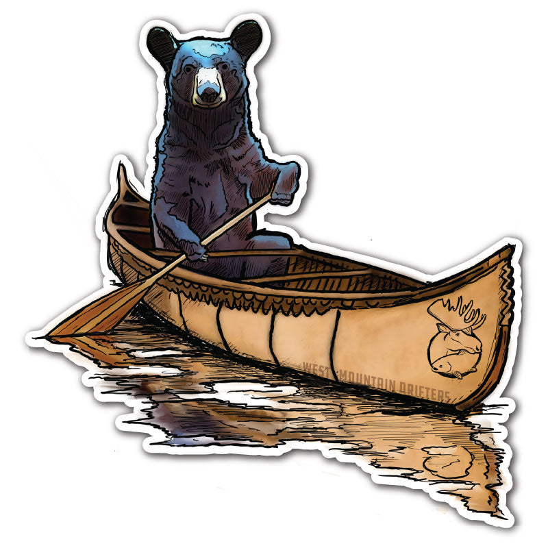 Paddlin' Bear Sticker